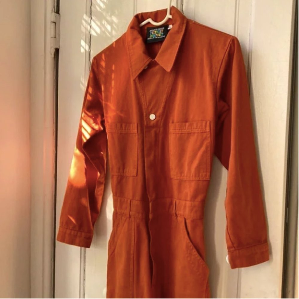 BUY OR TRADE Big Bud Press Long Sleeve Jumpsuit in Burnt Terracotta (Size Small)
